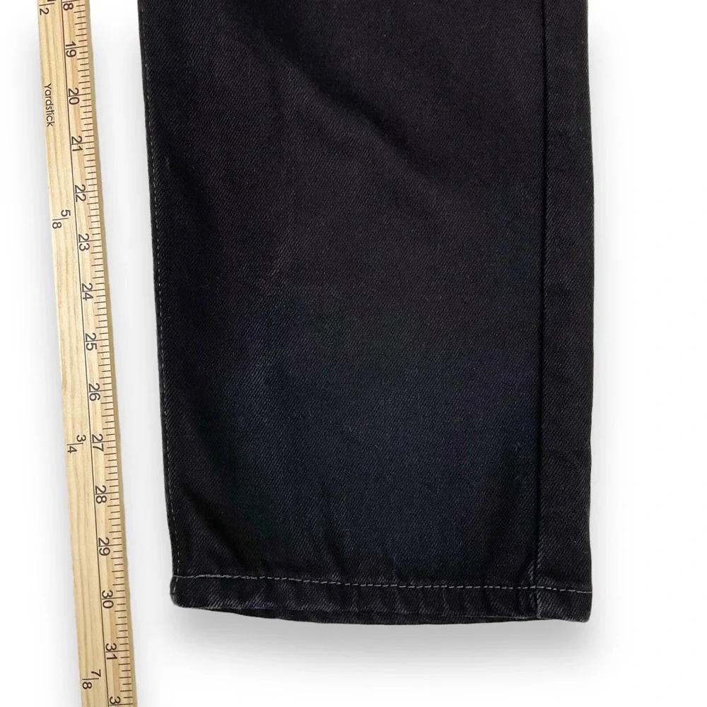 Levis Jeans Mens 38x32 (ACT 38x30) Black 505 Straight Denim